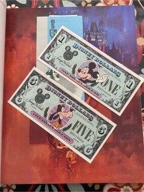 Disney Dollars Novelty Collectible Bills - One & Five D series 1987
